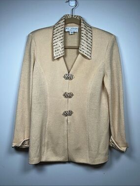 St John Evening by Marie Gray Santana Knit Embellished Suit Sz 6